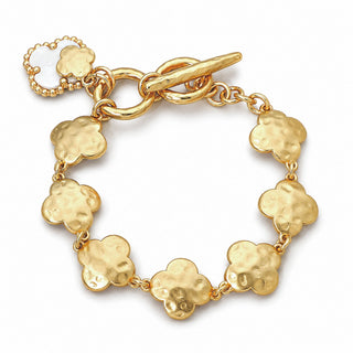 Hammered Floral Toggle Bracelet