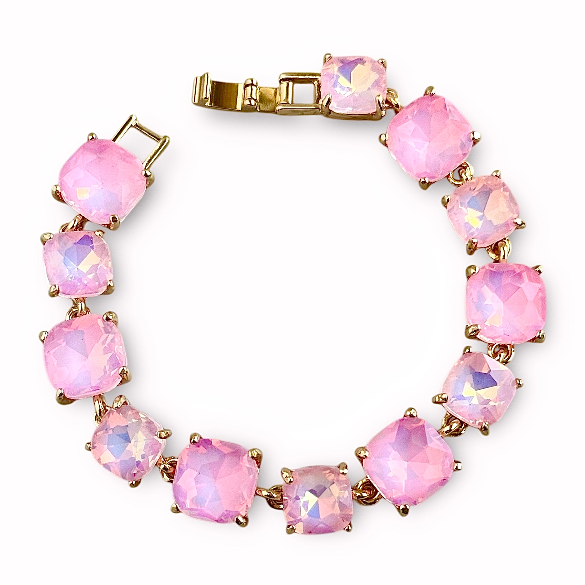 Cushion Stone Bracelet - Opal, Pink-230 Jewelry-NYW-Coastal Bloom Boutique, find the trendiest versions of the popular styles and looks Located in Indialantic, FL