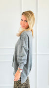 CB Custom - Rodeo Runway Sweatshirt-130 Long Sleeve Tops-Blu Pepper / Holly-Coastal Bloom Boutique, find the trendiest versions of the popular styles and looks Located in Indialantic, FL