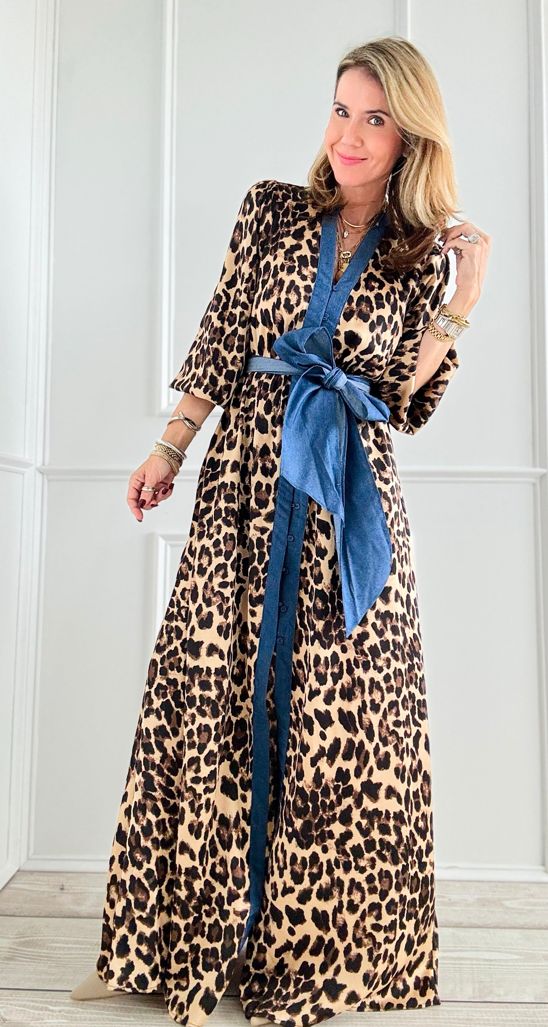 Savanna Luxe Denim Maxi Dress-200 Dresses/Jumpsuits/Rompers-DRESS DAY-Coastal Bloom Boutique, find the trendiest versions of the popular styles and looks Located in Indialantic, FL