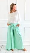 Relaxed Flowy High-Rise Pants - Mint-170 Bottoms/Shorts-POL-Coastal Bloom Boutique, find the trendiest versions of the popular styles and looks Located in Indialantic, FL