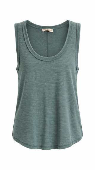 Everyday Relaxed Raw Hem Tank - Ash Jade