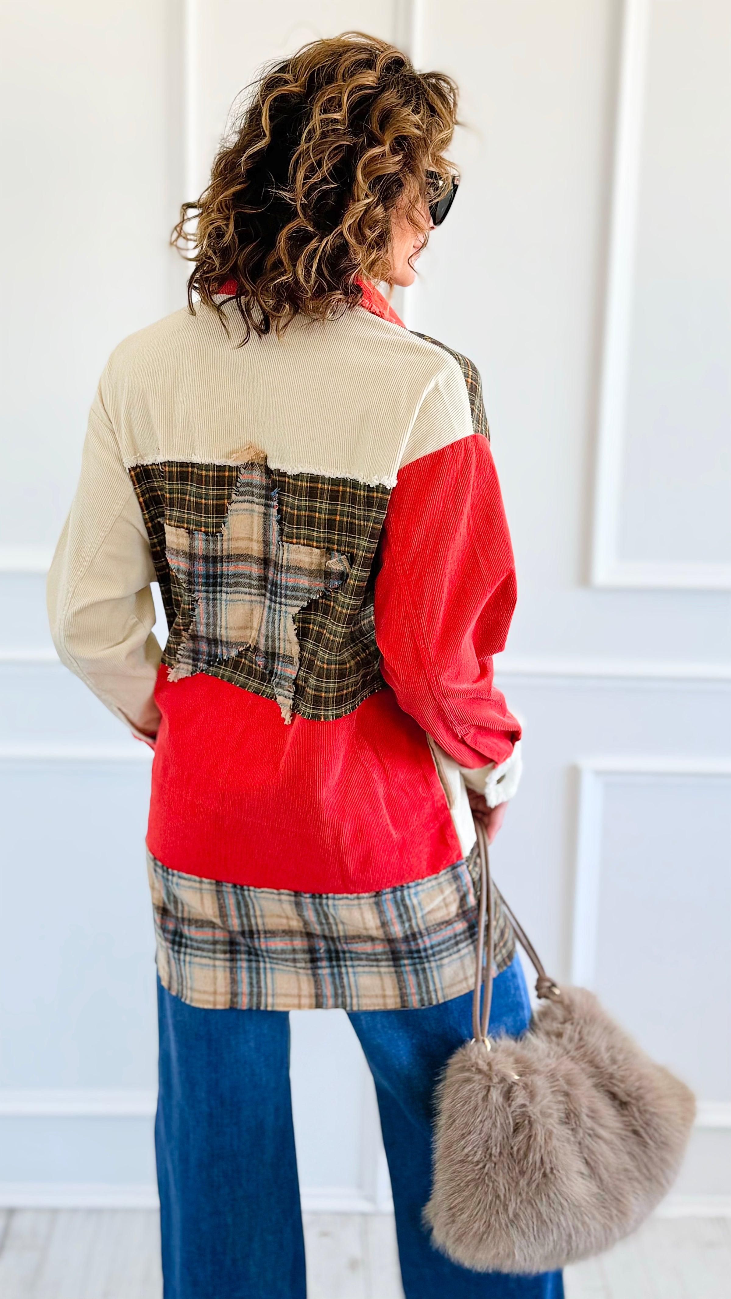 Rustic Remix Patchwork Jacket-160 Jackets-ROUSSEAU-Coastal Bloom Boutique, find the trendiest versions of the popular styles and looks Located in Indialantic, FL