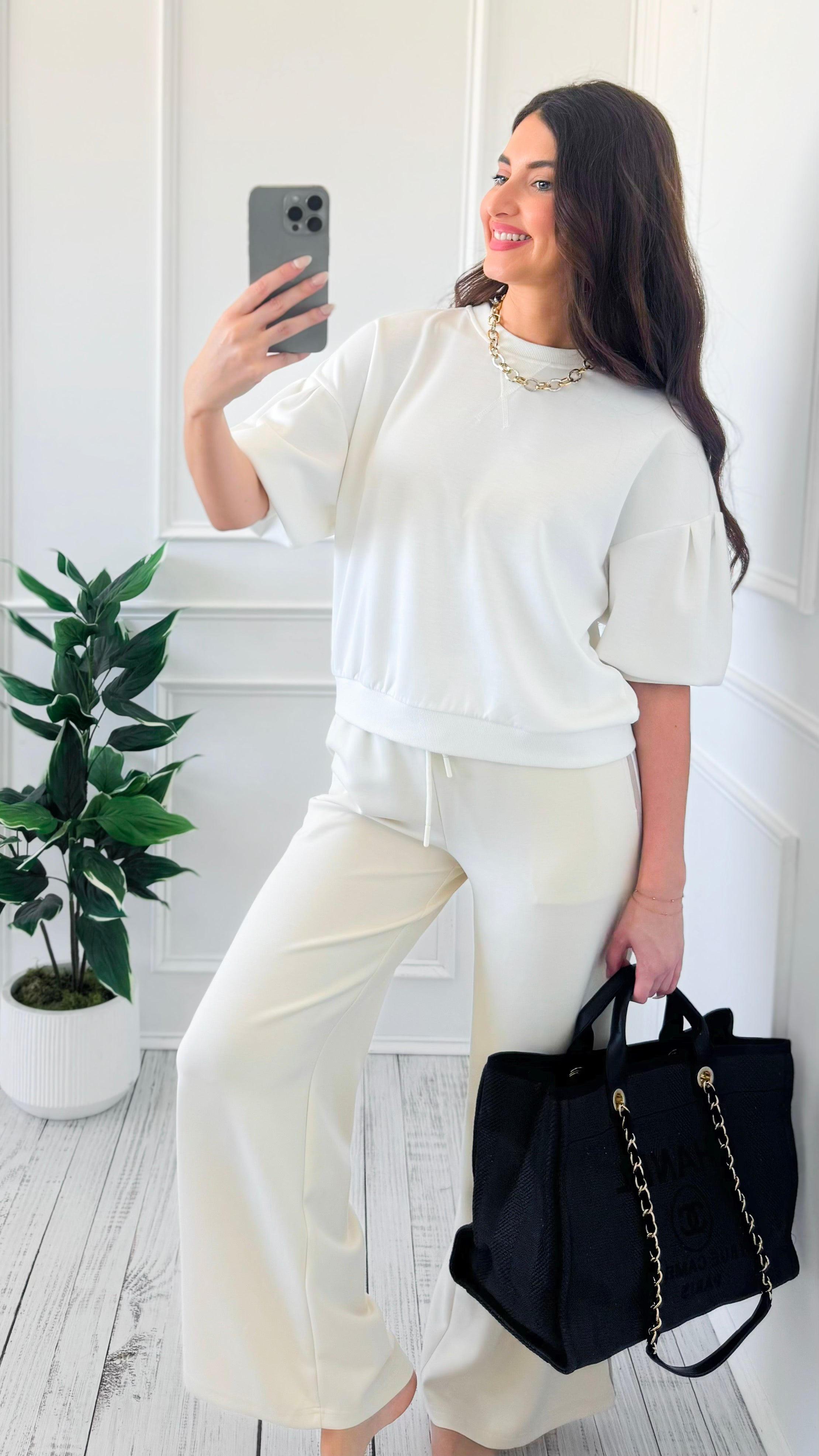 Relaxed Stretch Dolman Sweatshirt - Ivory