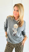CB Custom - Rodeo Runway Sweatshirt-130 Long Sleeve Tops-Blu Pepper / Holly-Coastal Bloom Boutique, find the trendiest versions of the popular styles and looks Located in Indialantic, FL