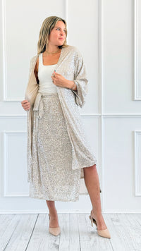 Golden Hour Sequin Kimono-150 Cardigans/Layers-V6-Coastal Bloom Boutique, find the trendiest versions of the popular styles and looks Located in Indialantic, FL