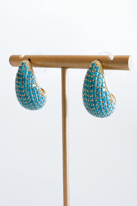 Drop CZ Stud Earrings - Turquoise-230 Jewelry-Darling-Coastal Bloom Boutique, find the trendiest versions of the popular styles and looks Located in Indialantic, FL