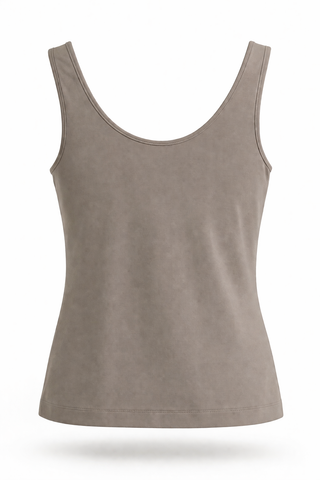 Essential Everyday Reversible Fitted Top - Light Mocha