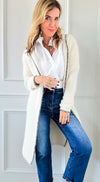 Naomi's Niche Long Cardigan-Ivory-150 Cardigans/Layers-Very Moda-Coastal Bloom Boutique, find the trendiest versions of the popular styles and looks Located in Indialantic, FL