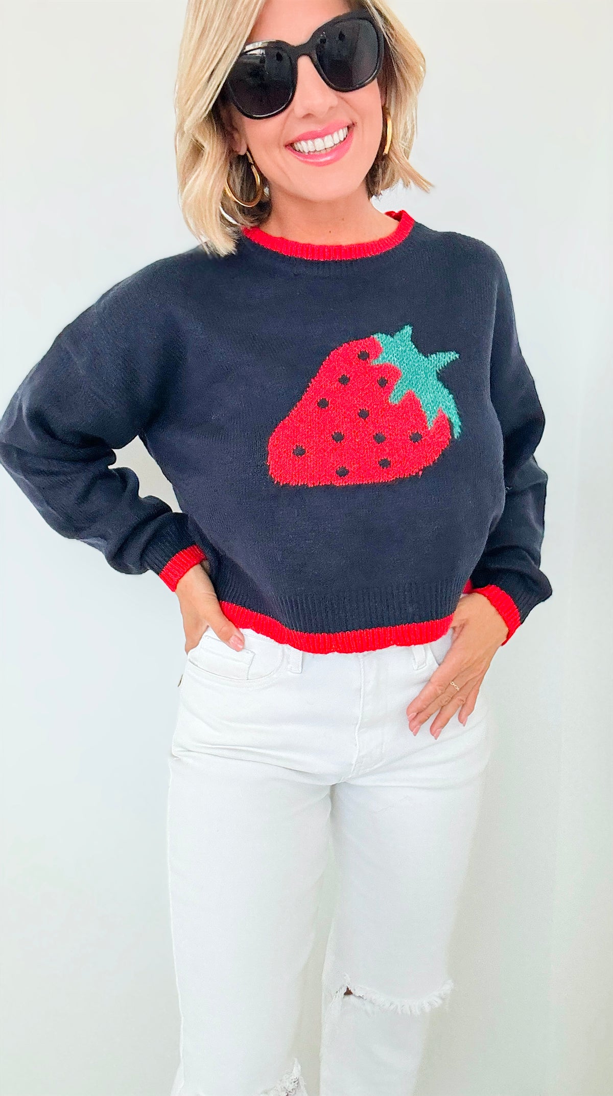 Berry Knit Sweater-140 Sweaters-Dreamers-Coastal Bloom Boutique, find the trendiest versions of the popular styles and looks Located in Indialantic, FL