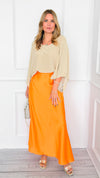 Isabella Italian Skirt- Tangerine-170 Bottoms-SEE YOU IN ROME-Coastal Bloom Boutique, find the trendiest versions of the popular styles and looks Located in Indialantic, FL