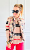 Plaid Printed Padded Vest-vest-Jodifl-Coastal Bloom Boutique, find the trendiest versions of the popular styles and looks Located in Indialantic, FL