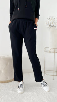 Karine Crepe Knit Pant - Black-170 Bottoms-Joh Apparel-Coastal Bloom Boutique, find the trendiest versions of the popular styles and looks Located in Indialantic, FL