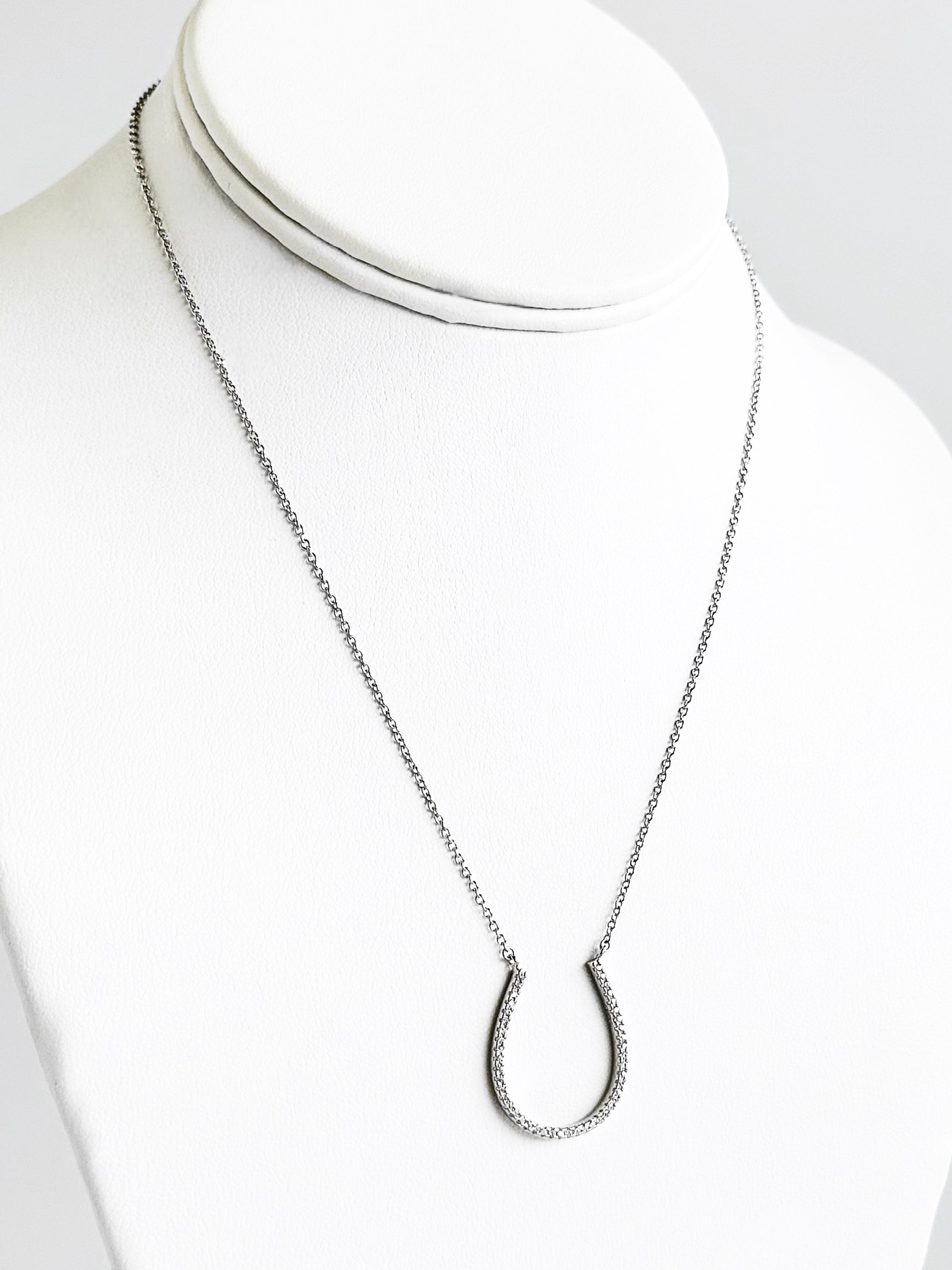 PRE ORDER-Sterling Silver Micropave Horsebit Necklace-230 Jewelry-NYC-Coastal Bloom Boutique, find the trendiest versions of the popular styles and looks Located in Indialantic, FL