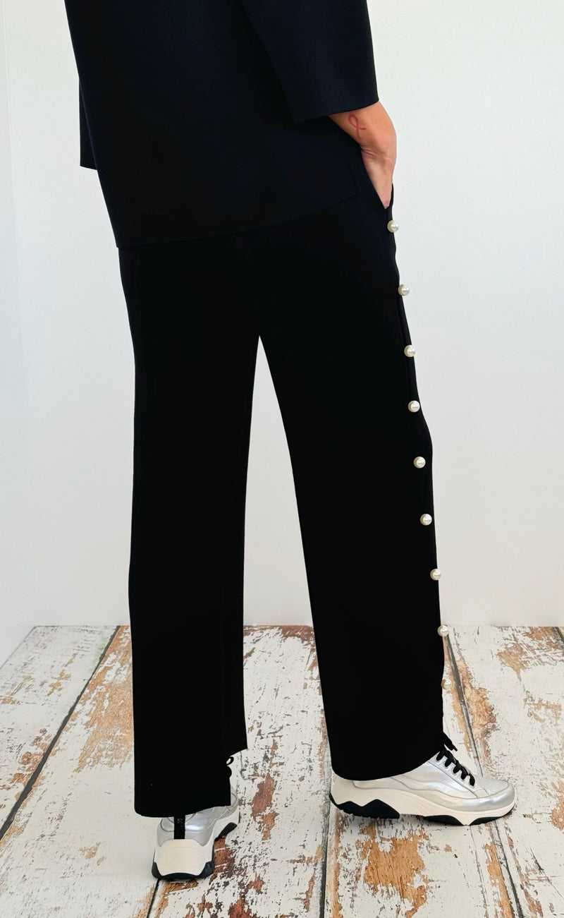 Elmwood White Pearl Pant- Black-170 Bottoms-Joh Apparel-Coastal Bloom Boutique, find the trendiest versions of the popular styles and looks Located in Indialantic, FL