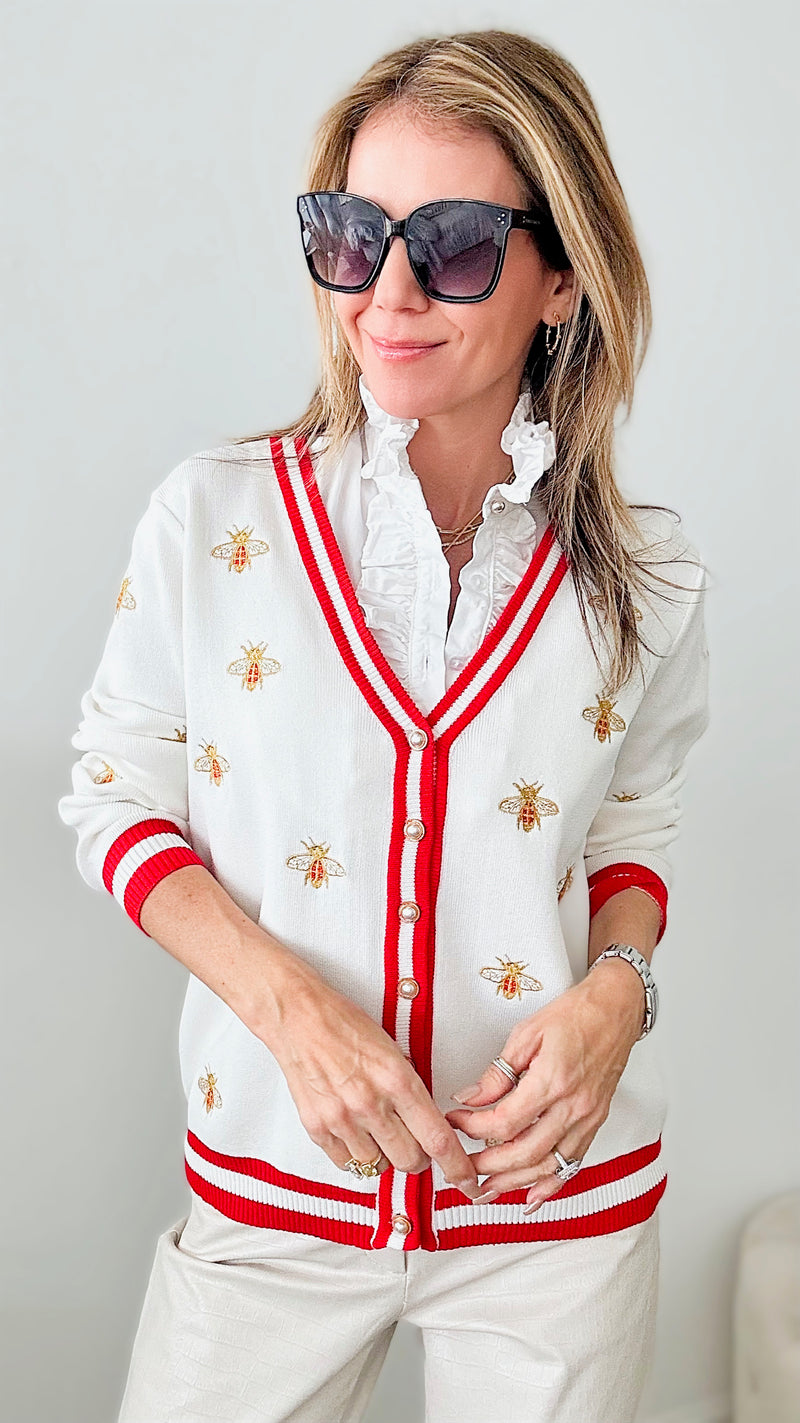 Here’s the Buzz Pearl Button Cardigan - White-150 Cardigan Layers-CBALY-Coastal Bloom Boutique, find the trendiest versions of the popular styles and looks Located in Indialantic, FL