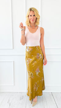 Golden Hour Floral Skirt-170 Bottoms-TABA-Coastal Bloom Boutique, find the trendiest versions of the popular styles and looks Located in Indialantic, FL