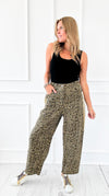 Leopard Printed Twill Pants-Taupe-170 Bottoms-JODIFL-Coastal Bloom Boutique, find the trendiest versions of the popular styles and looks Located in Indialantic, FL
