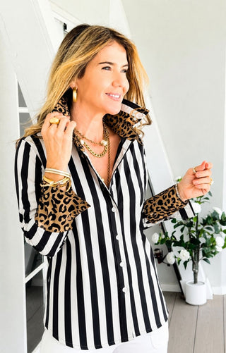 Leopard Lane Italian Hampton Blouse