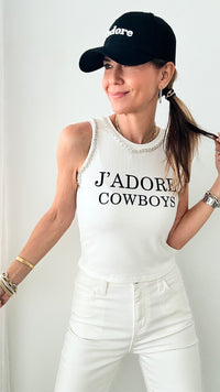 J’Adore Cowboys Tank Top-100 Sleeveless Tops-Main Strip-Coastal Bloom Boutique, find the trendiest versions of the popular styles and looks Located in Indialantic, FL