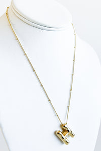 Bubble Letter Pendant Necklace-230 Jewelry-BbLila-Coastal Bloom Boutique, find the trendiest versions of the popular styles and looks Located in Indialantic, FL