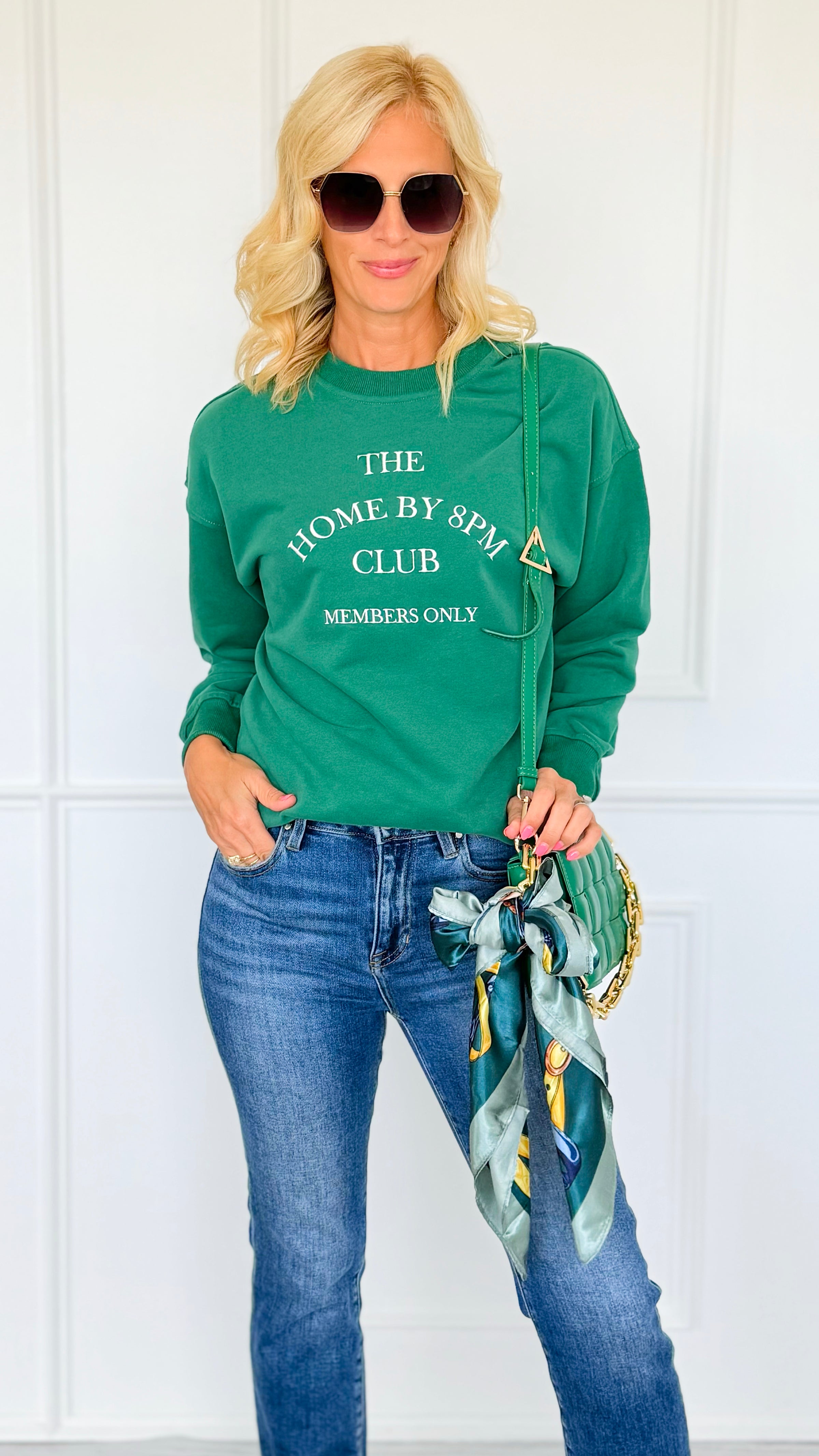 Homebody Club Graphic Sweatshirt-110 Long Sleeve Tops-Gilli-Coastal Bloom Boutique, find the trendiest versions of the popular styles and looks Located in Indialantic, FL