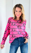 G- Orgeous Italian St Tropez Knit- Fuchsia-140 Sweaters-Italianissimo-Coastal Bloom Boutique, find the trendiest versions of the popular styles and looks Located in Indialantic, FL