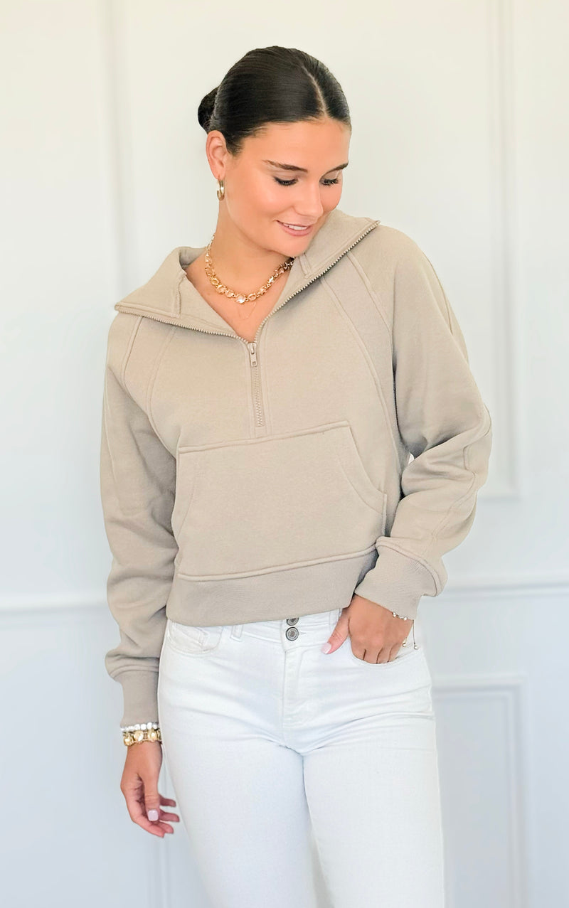 Mist Over Capri Sweatshirt - Ash Mocha-130 Long Sleeve Tops-Zenana-Coastal Bloom Boutique, find the trendiest versions of the popular styles and looks Located in Indialantic, FL