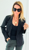 Starlit Open Front Blazer-160 Jackets-7Mango7-Coastal Bloom Boutique, find the trendiest versions of the popular styles and looks Located in Indialantic, FL