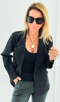 Starlit Open Front Blazer-160 Jackets-7Mango7-Coastal Bloom Boutique, find the trendiest versions of the popular styles and looks Located in Indialantic, FL