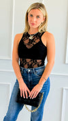 Night Bloom Lace Top - Black-100 Sleeveless Tops-Galita-Coastal Bloom Boutique, find the trendiest versions of the popular styles and looks Located in Indialantic, FL