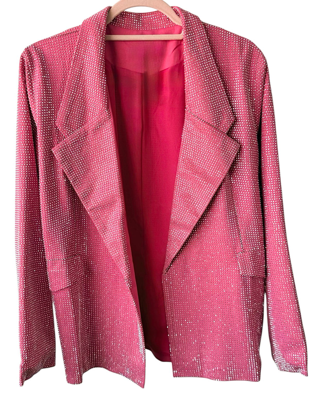 Starlit Open Front Blazer - Barbie Pink-160 Jackets-7Mango7-Coastal Bloom Boutique, find the trendiest versions of the popular styles and looks Located in Indialantic, FL