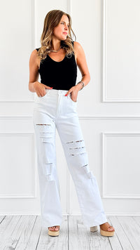 Snowstorm Distressed High-Rise Pants-170 Bottoms-Vibrant M.i.U-Coastal Bloom Boutique, find the trendiest versions of the popular styles and looks Located in Indialantic, FL