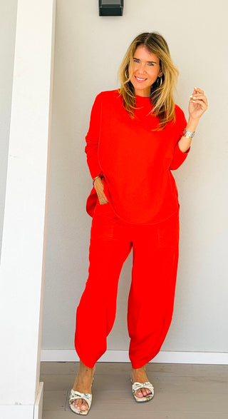 La Spezia Italian Barrel Cotton Set - Red Orange
