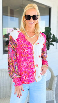 Patchwork Romance Button Down Top