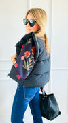 Ruffle & Ready Bow Puffer Vest - Black-vest-Jodifl-Coastal Bloom Boutique, find the trendiest versions of the popular styles and looks Located in Indialantic, FL