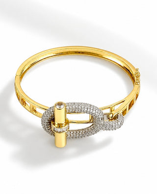 Chunky Micropave & Baguette Toggle Bracelet