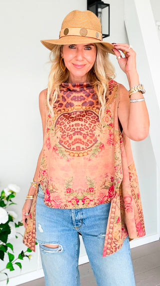Modern Edge Printed Italian Top - Leopard