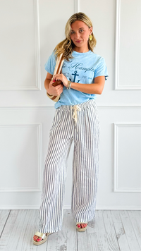 Seashore Stroll Stripe Pants-170 Bottoms-V6-Coastal Bloom Boutique, find the trendiest versions of the popular styles and looks Located in Indialantic, FL