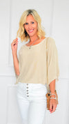 Italian Glitz Drape Poncho-Gold-110 short Sleeve Top-LY PARIS-Coastal Bloom Boutique, find the trendiest versions of the popular styles and looks Located in Indialantic, FL