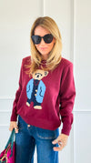 Beary Gentleman Sweater-140 Sweaters-Weilco-Coastal Bloom Boutique, find the trendiest versions of the popular styles and looks Located in Indialantic, FL