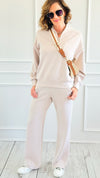 Scuba Luxe Zip Top & Pant Set-Mocha Cream-210 Loungewear/Sets-RAE MODE-Coastal Bloom Boutique, find the trendiest versions of the popular styles and looks Located in Indialantic, FL