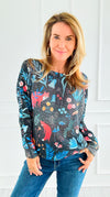 Nocturne Fox Italian St Tropez Sweater-140 Sweaters-Italianissimo-Coastal Bloom Boutique, find the trendiest versions of the popular styles and looks Located in Indialantic, FL