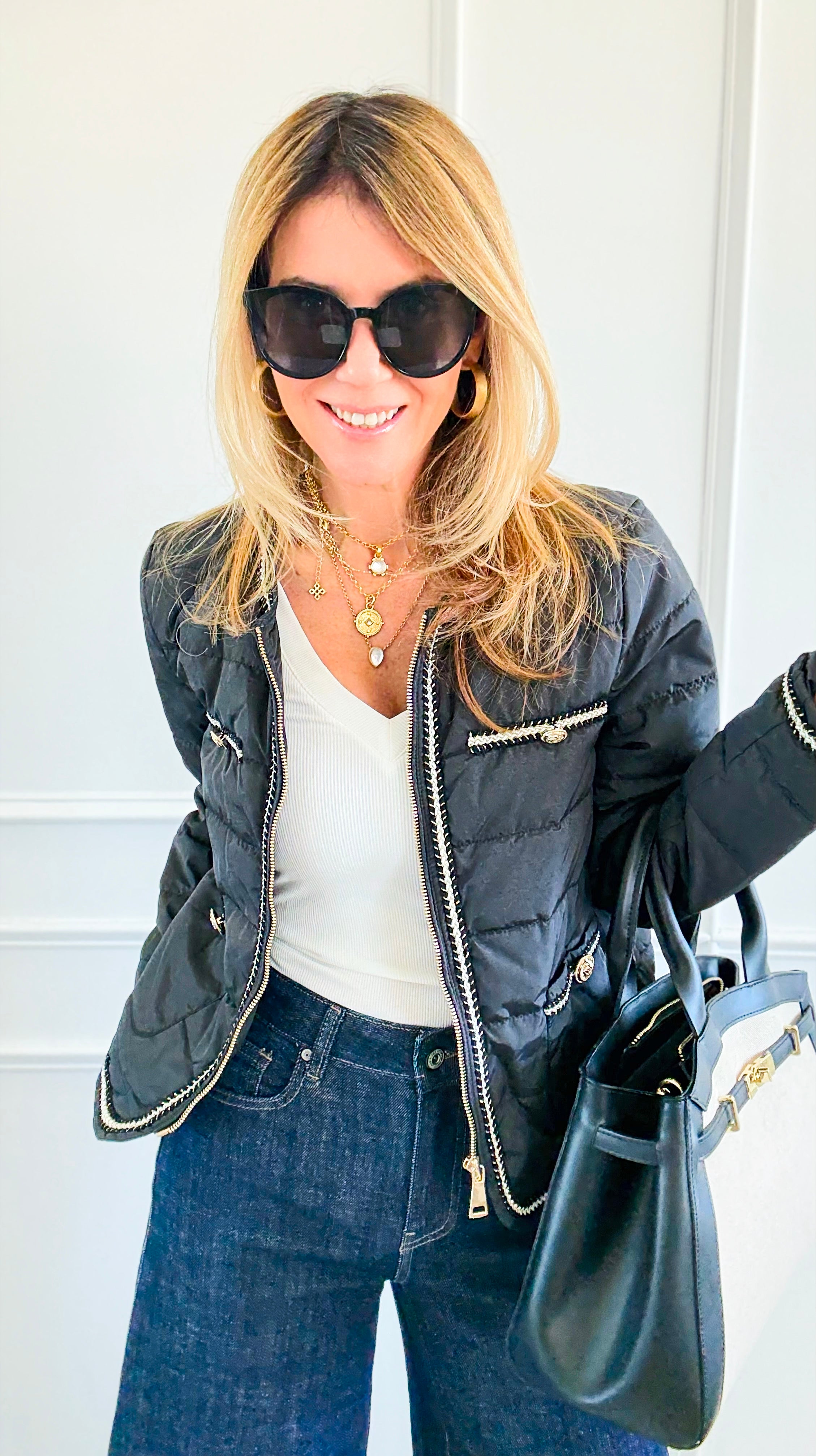 Braided Bliss Jacket-Black-160 Jackets-V SKY-Coastal Bloom Boutique, find the trendiest versions of the popular styles and looks Located in Indialantic, FL