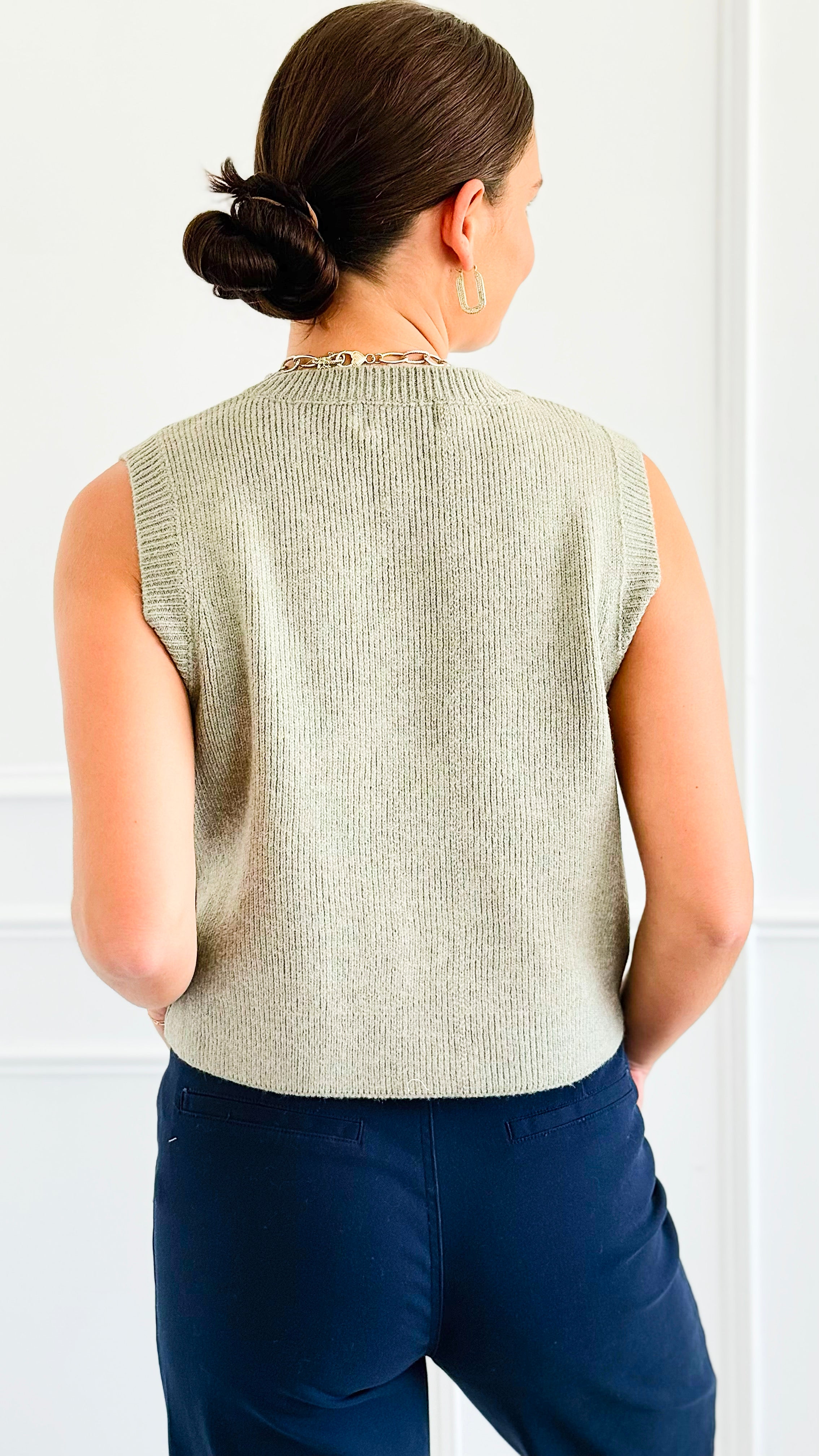 Shielded Charm Sweater Vest- Fern-140 Sweaters-Be Cool-Coastal Bloom Boutique, find the trendiest versions of the popular styles and looks Located in Indialantic, FL