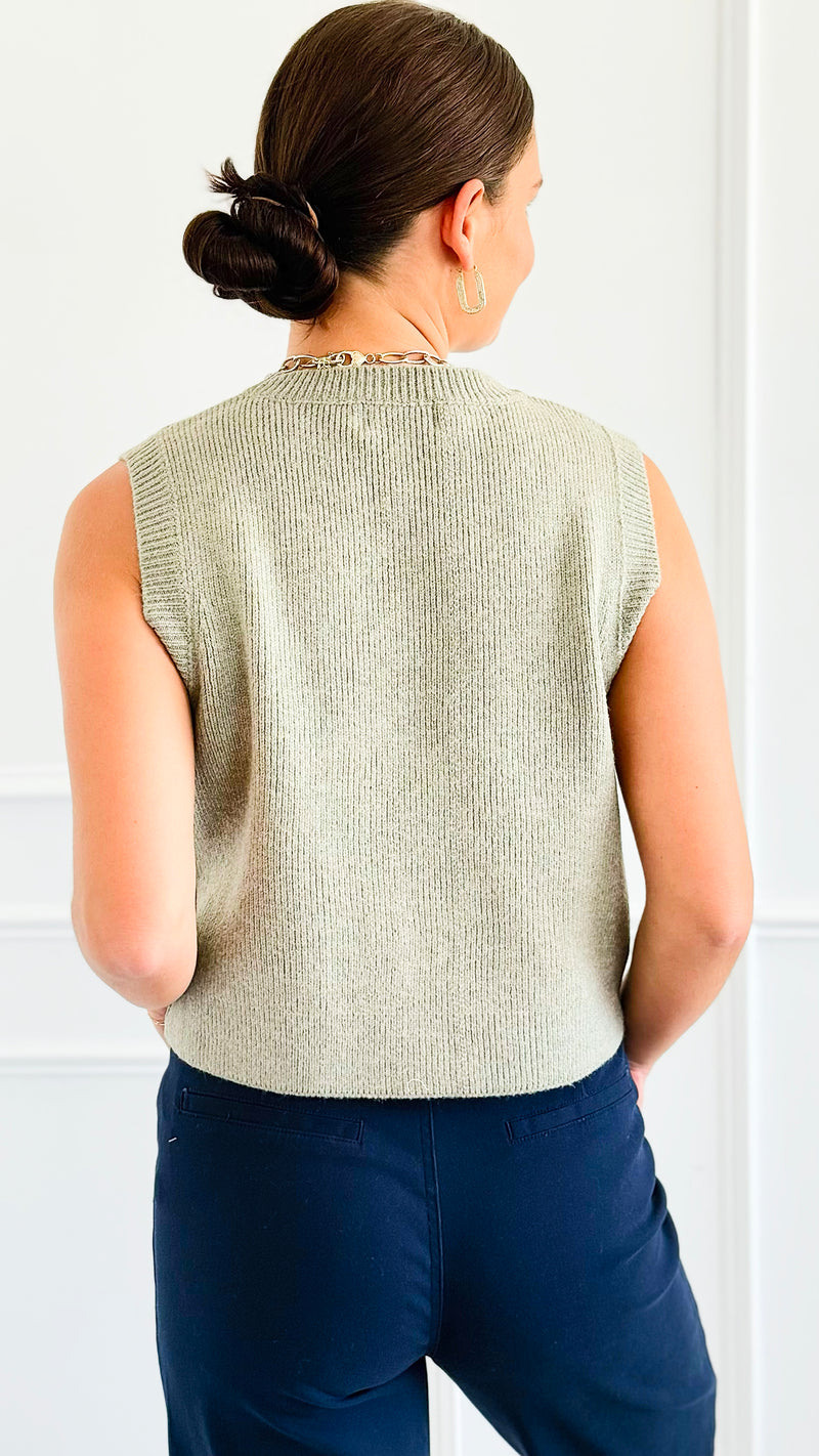 Shielded Charm Sweater Vest- Fern-140 Sweaters-Be Cool-Coastal Bloom Boutique, find the trendiest versions of the popular styles and looks Located in Indialantic, FL