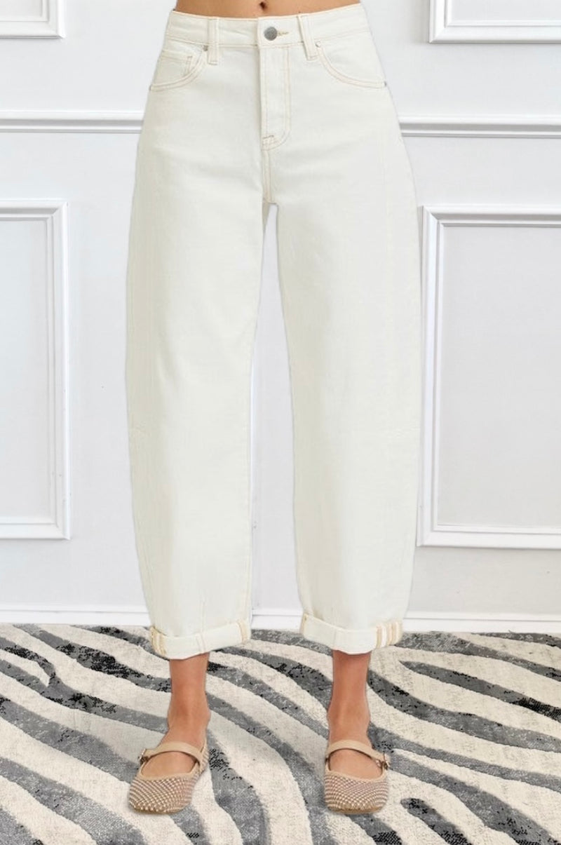 High Rise Barrel Jeans-170 Bottoms-RISEN JEANS-Coastal Bloom Boutique, find the trendiest versions of the popular styles and looks Located in Indialantic, FL