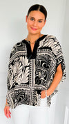 Sketchbook Stroll Popover Top-110 Short Sleeve Tops-GIGIO-Coastal Bloom Boutique, find the trendiest versions of the popular styles and looks Located in Indialantic, FL