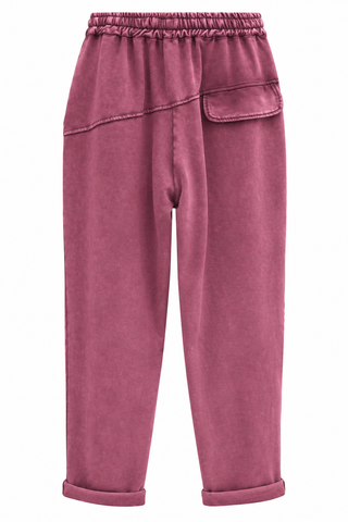 Washed Luxe Italian Pant- Dark Mauve