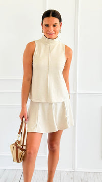 City Muse Pintuck Set- Oat-210 Loungewear/Sets-Doe and Rae-Coastal Bloom Boutique, find the trendiest versions of the popular styles and looks Located in Indialantic, FL